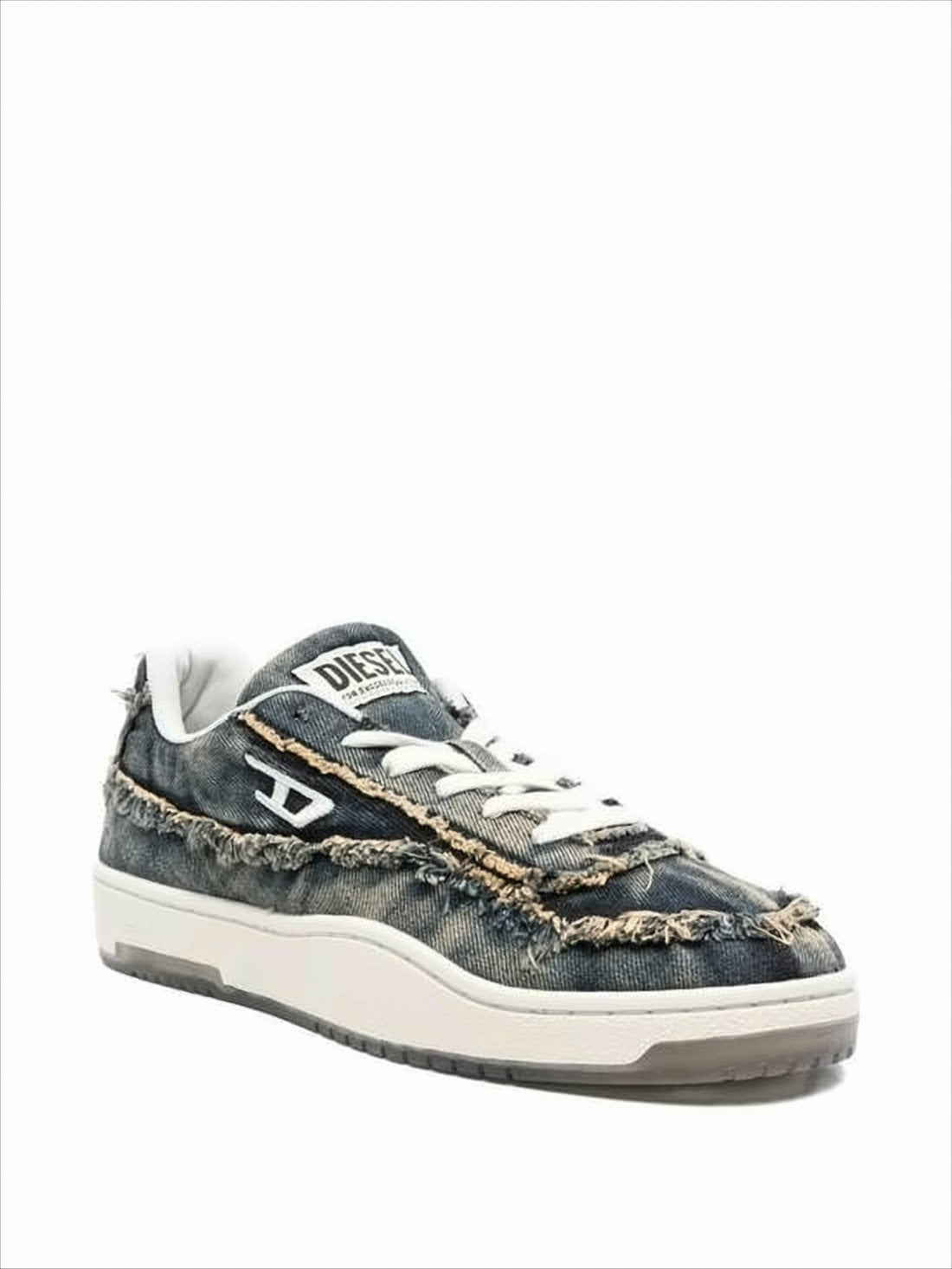 Distressed Denim Low-Top Sneakers