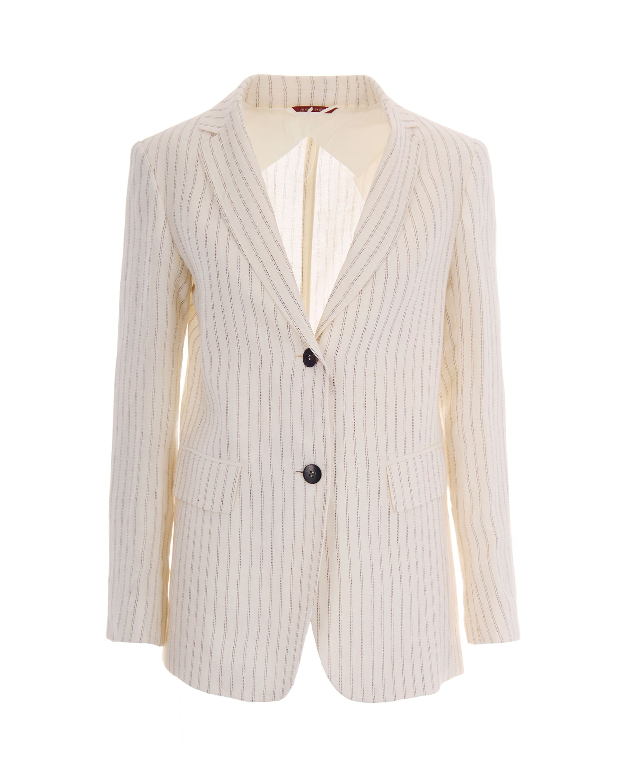 Pinstriped Linen Blazer