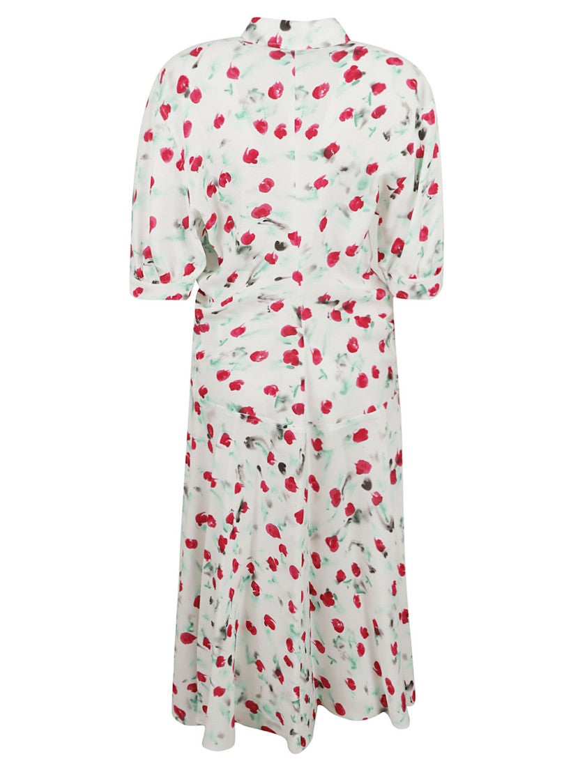 Floral-Print Dress With Gathered Skirt