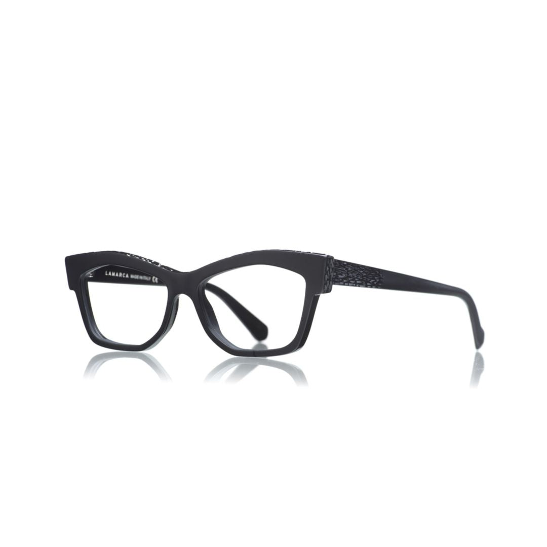 Ceselli 169 Bold Rectangular Frame Eyeglasses with Textured Temples