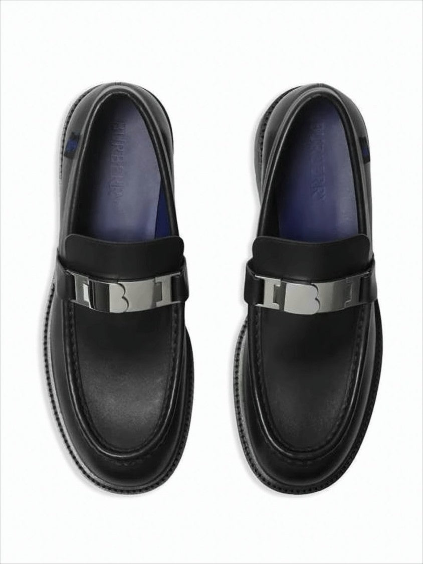 Black Cowhide Leather Loafers