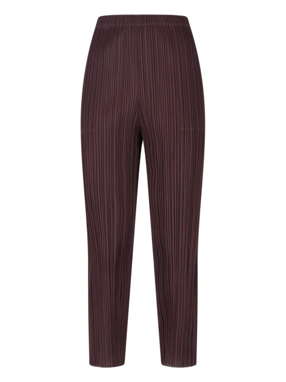 Pleated Brown Trousers With Cropped Cut