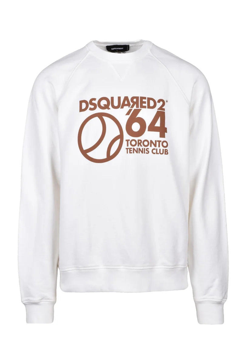Cotton Crew Neck Sweatshirt - White