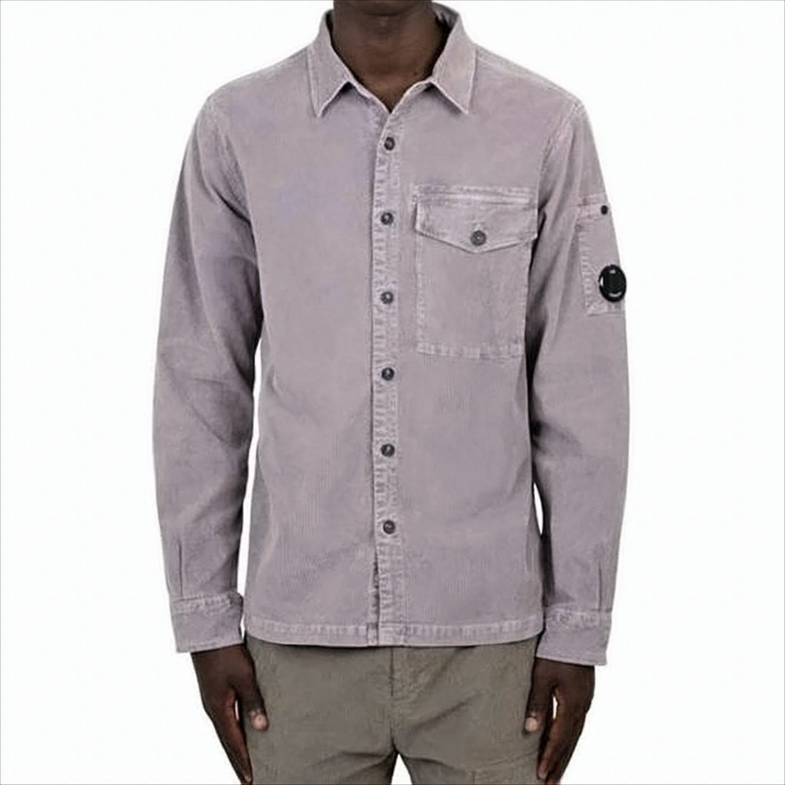 Soft Corduroy Jacket With Button-Up Front And Flap Pocket