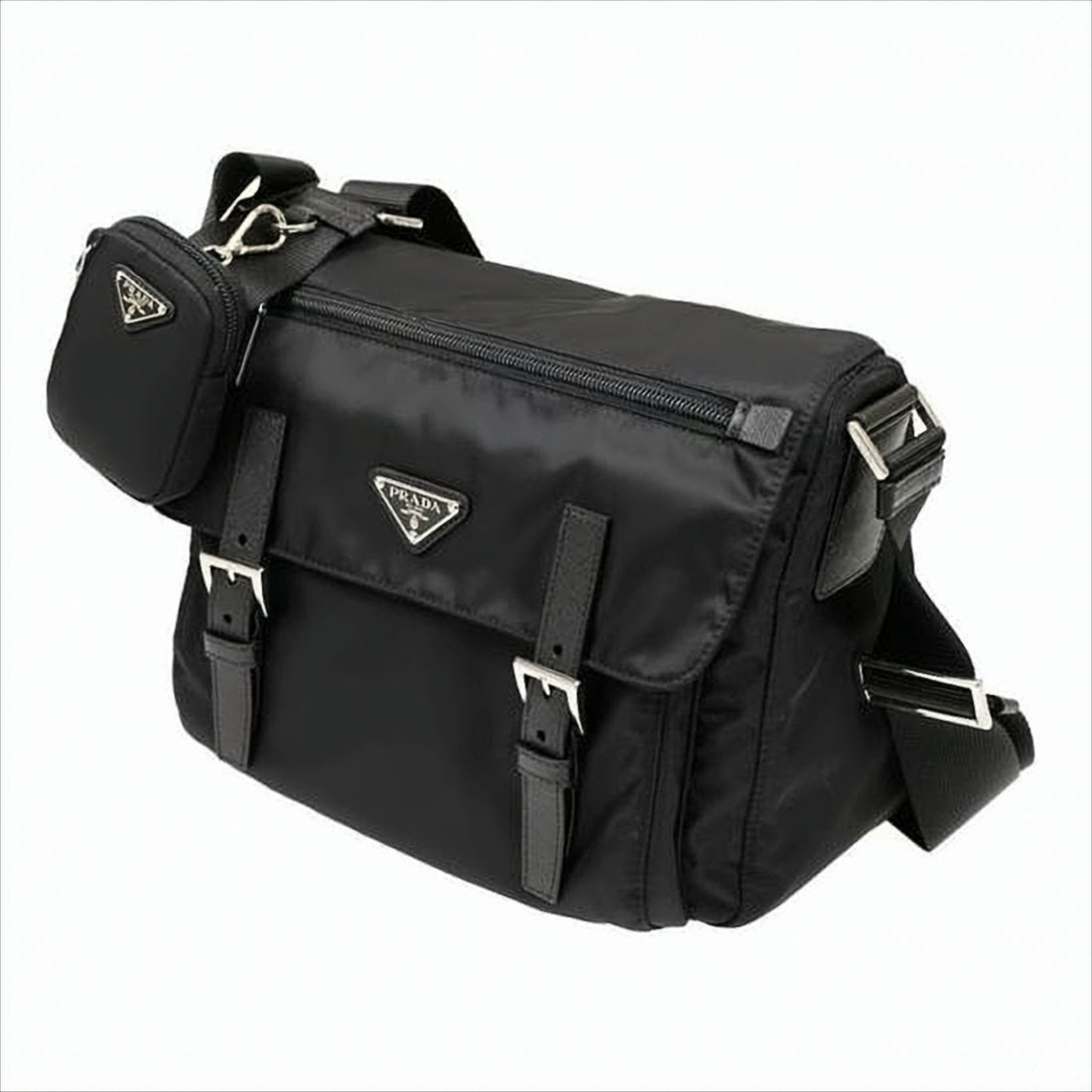 Nylon Crossbody Bag with Adjustable Strap