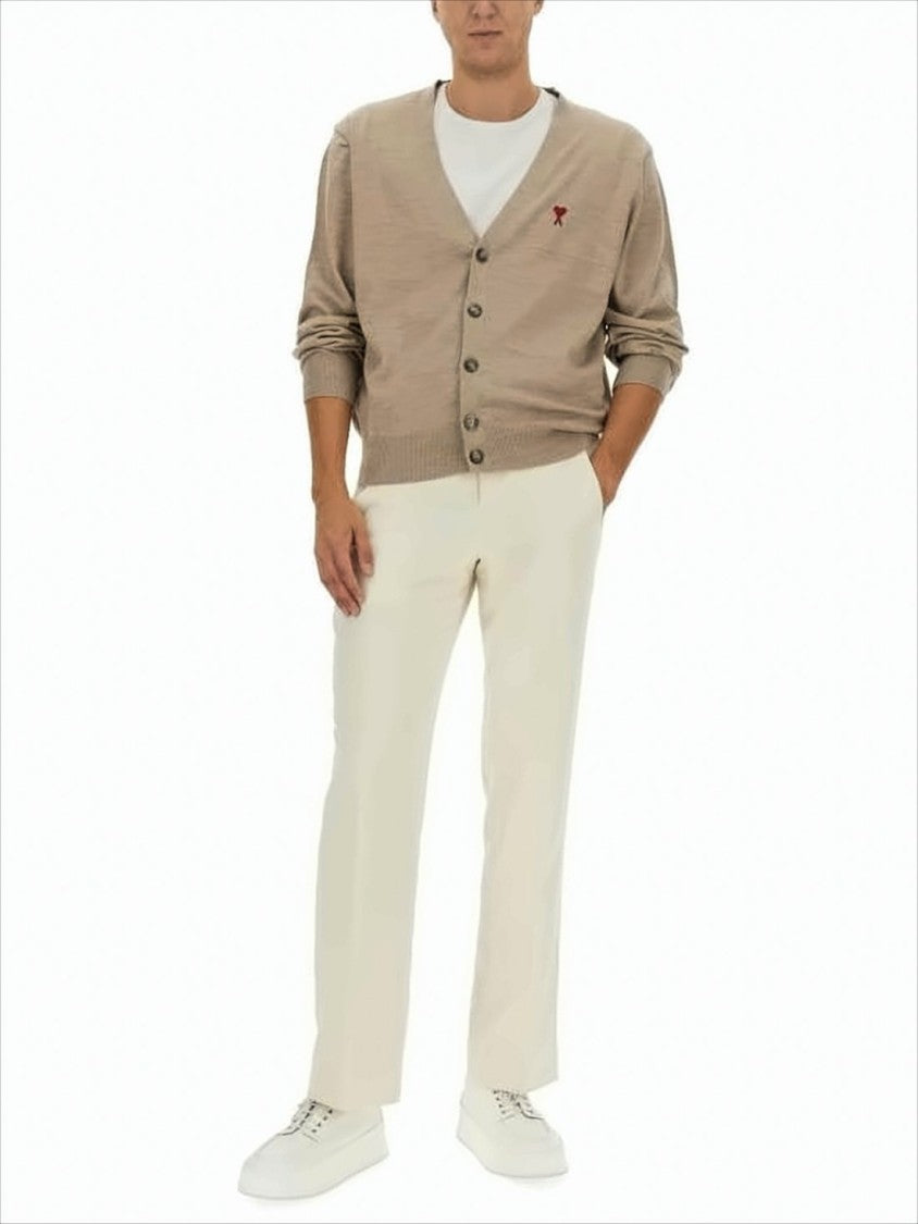 Wool Cardigan with V-Neckline