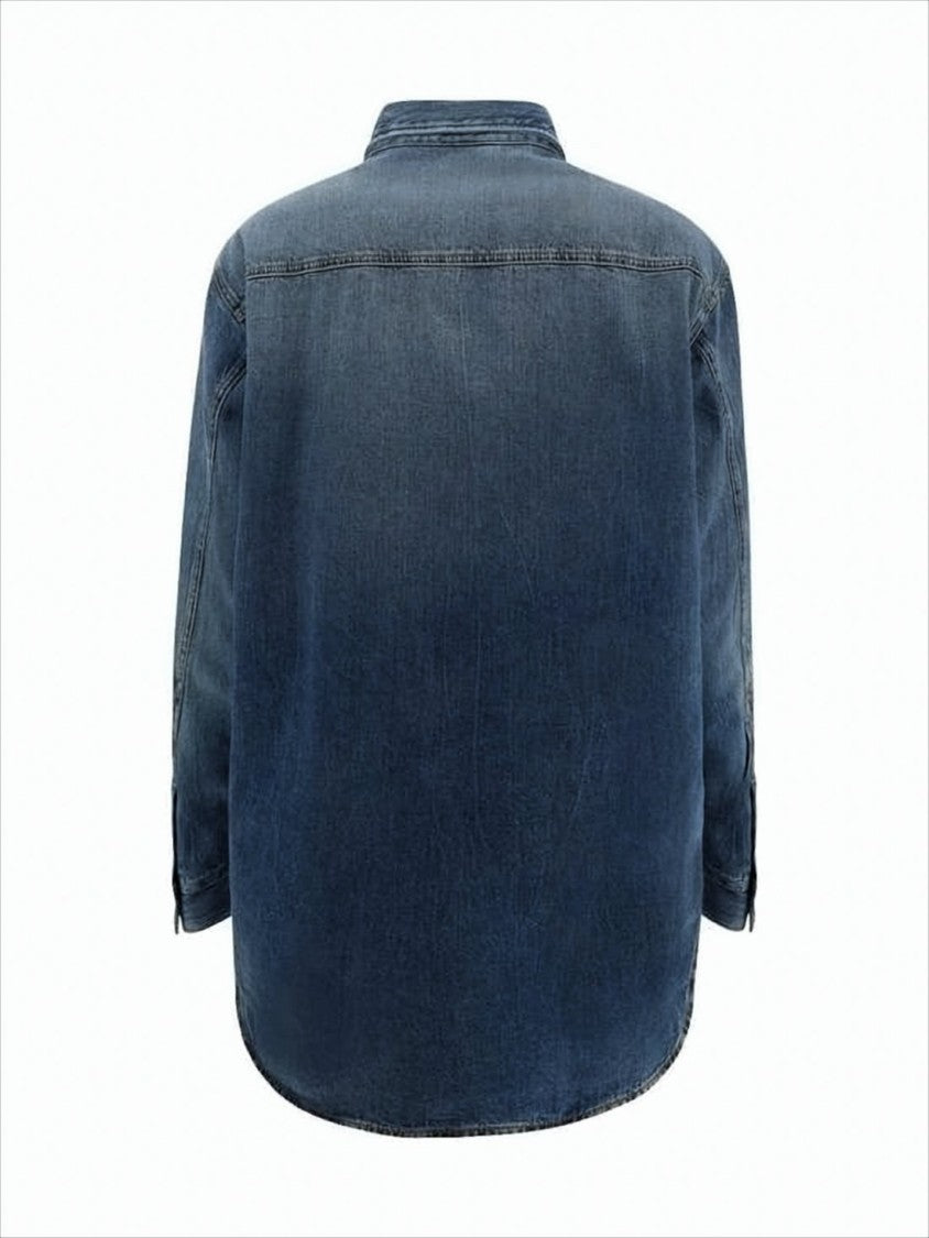 Denim Shirt with Button-Down Front