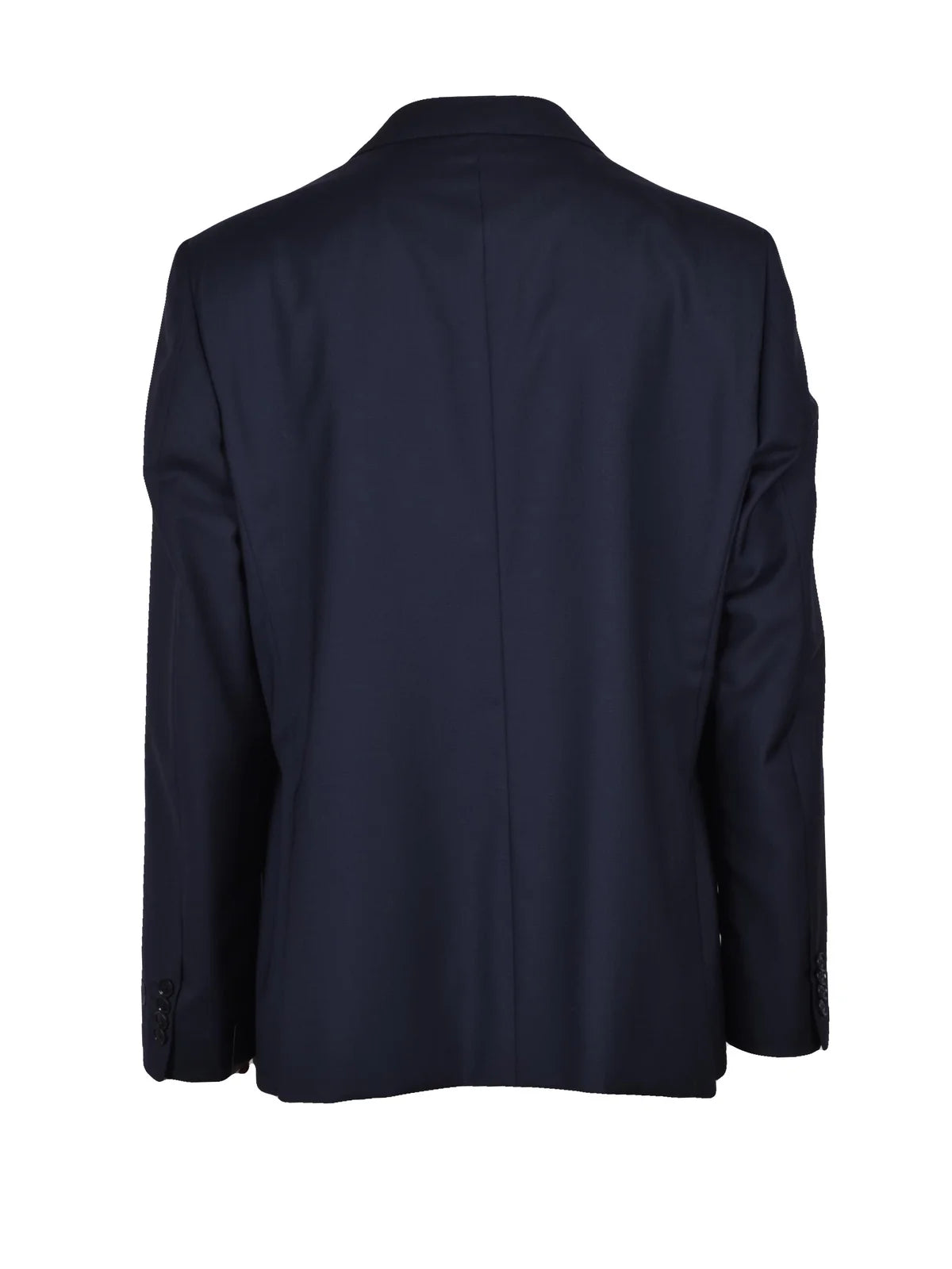 Navy Blue Wool Men Rounded Jacket