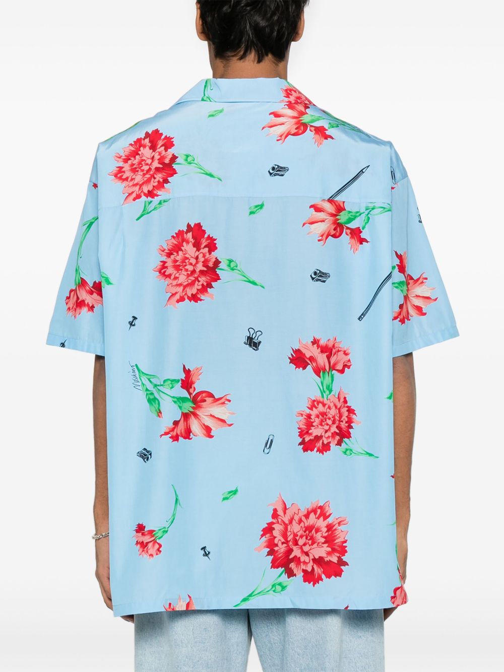 Splash Blue Floral Print Shirt