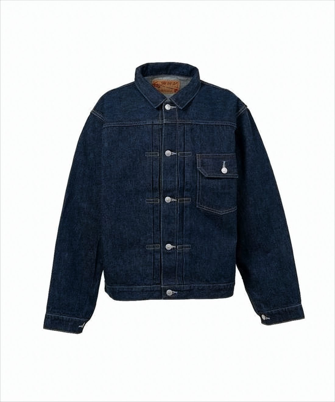 Classic Blue Denim Jacket with Structured Collar