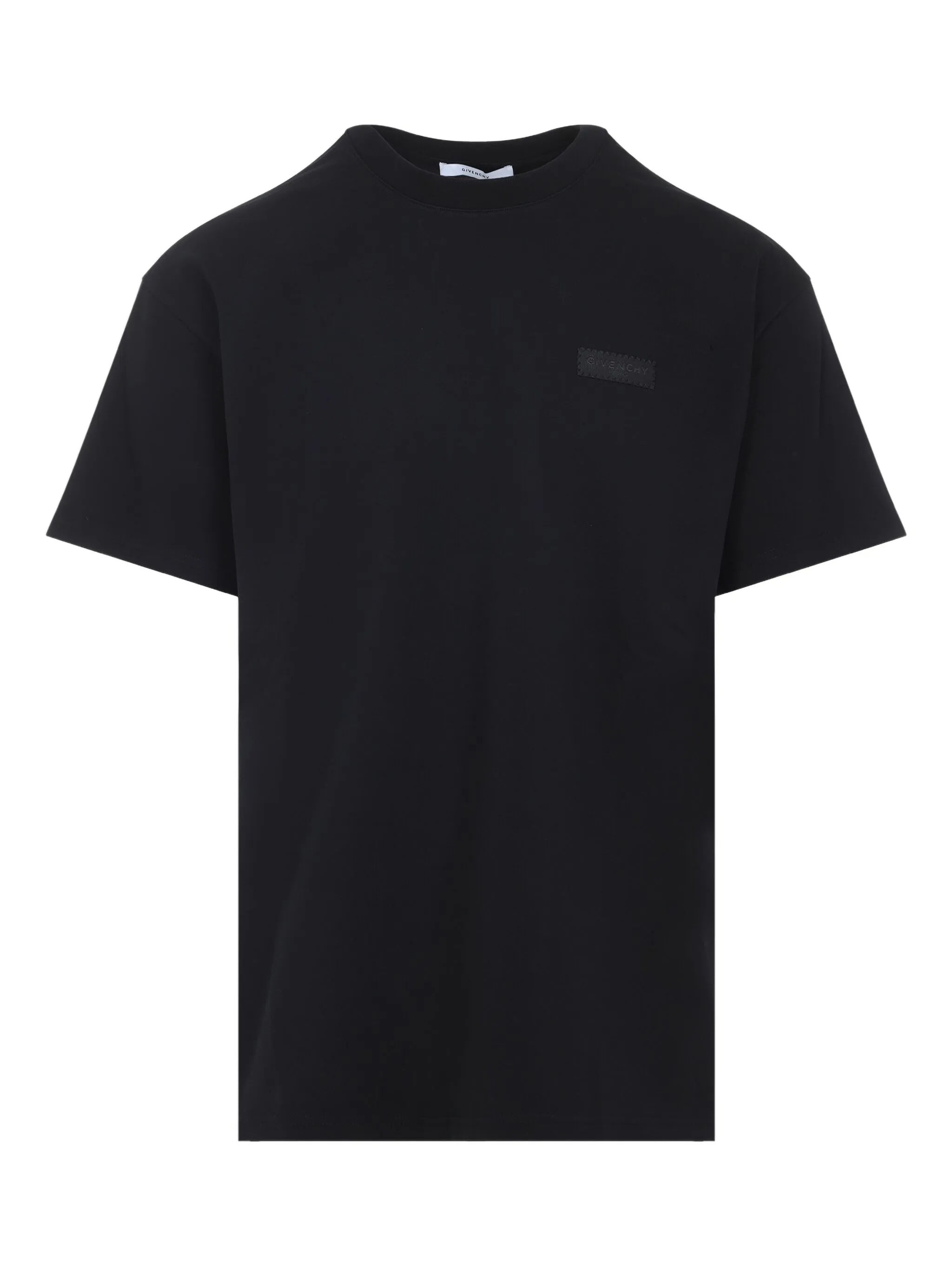 Regular Fit Black Cotton Patch T-Shirt