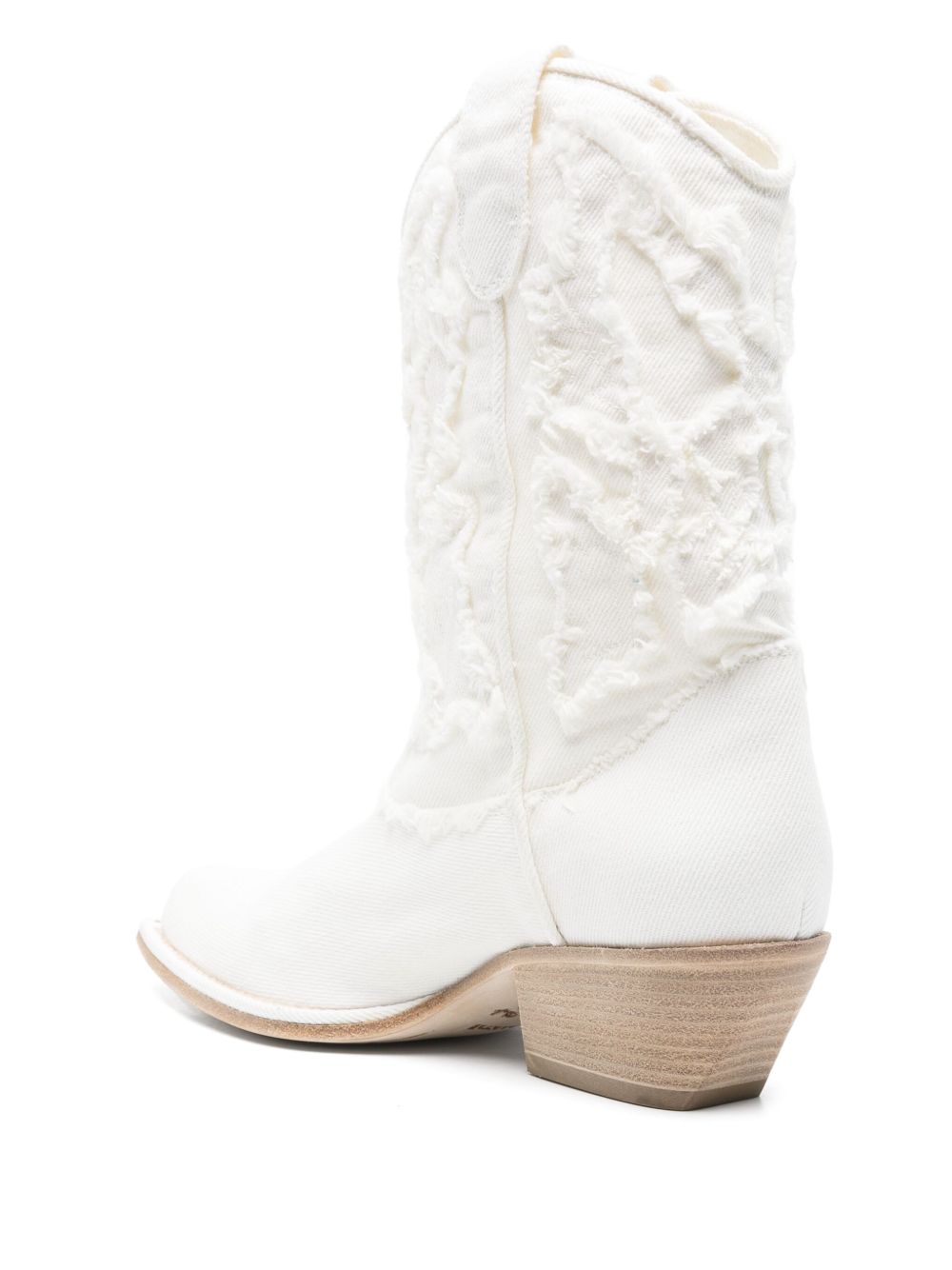 Intricately Textured White Boots