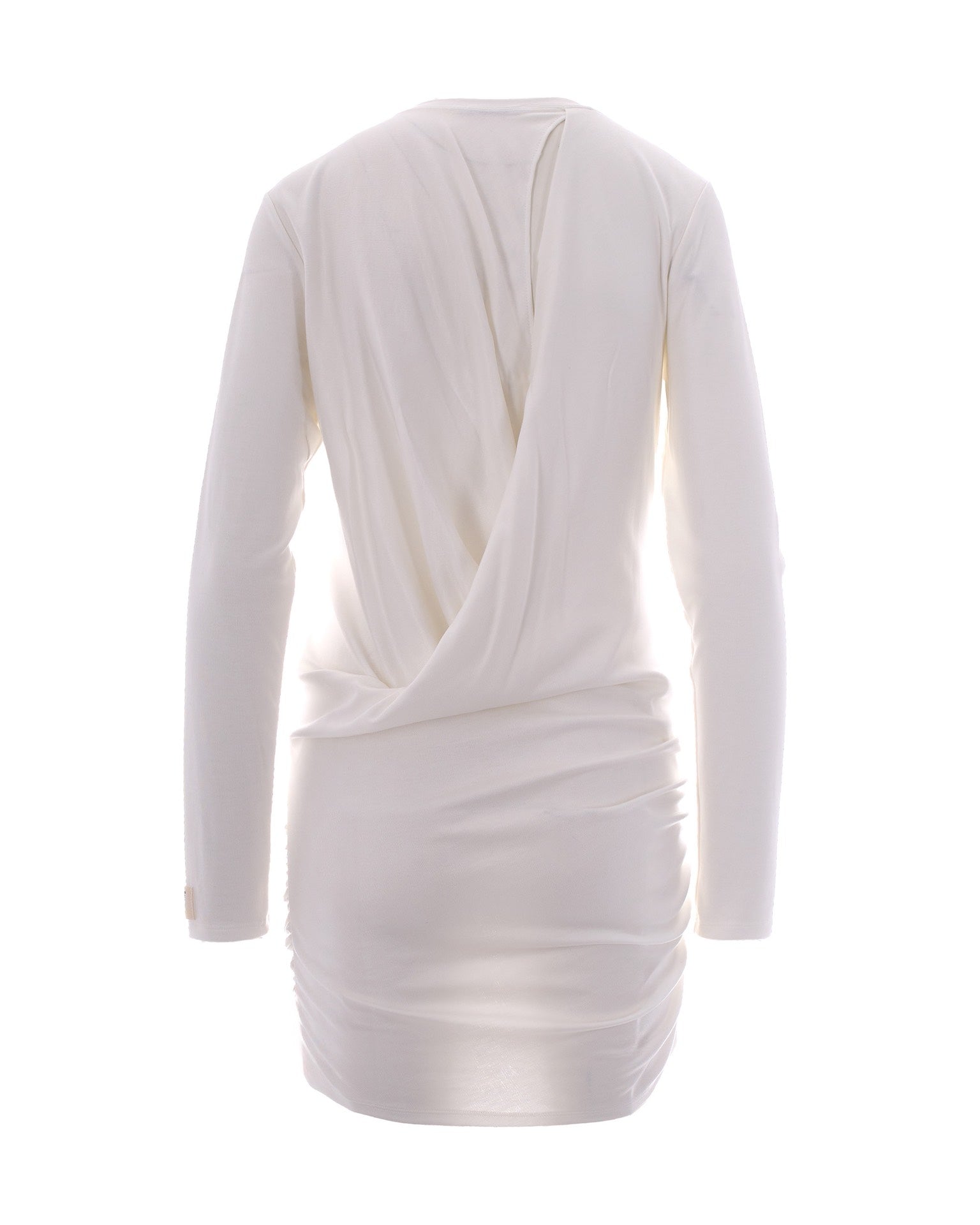 Fitted Draped Mini Dress With Long Sleeves