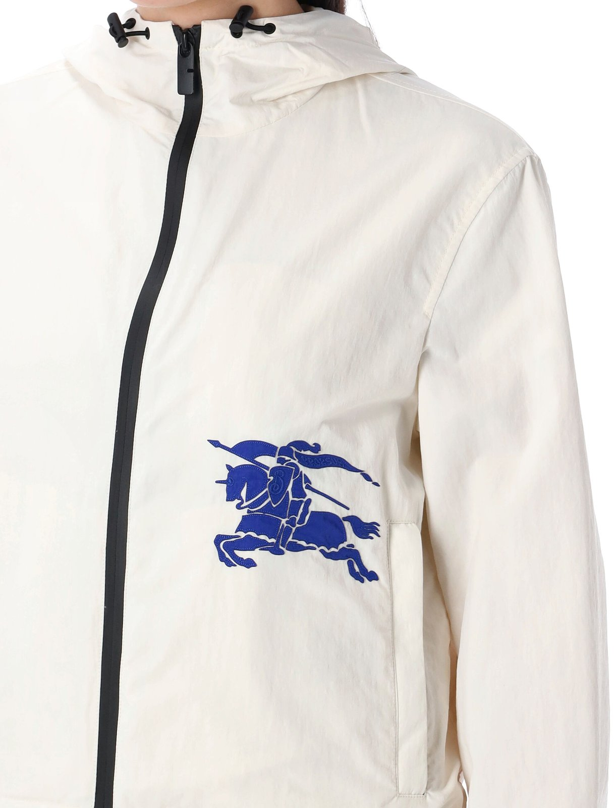 Cropped Off-White Nylon Burberry Jacket