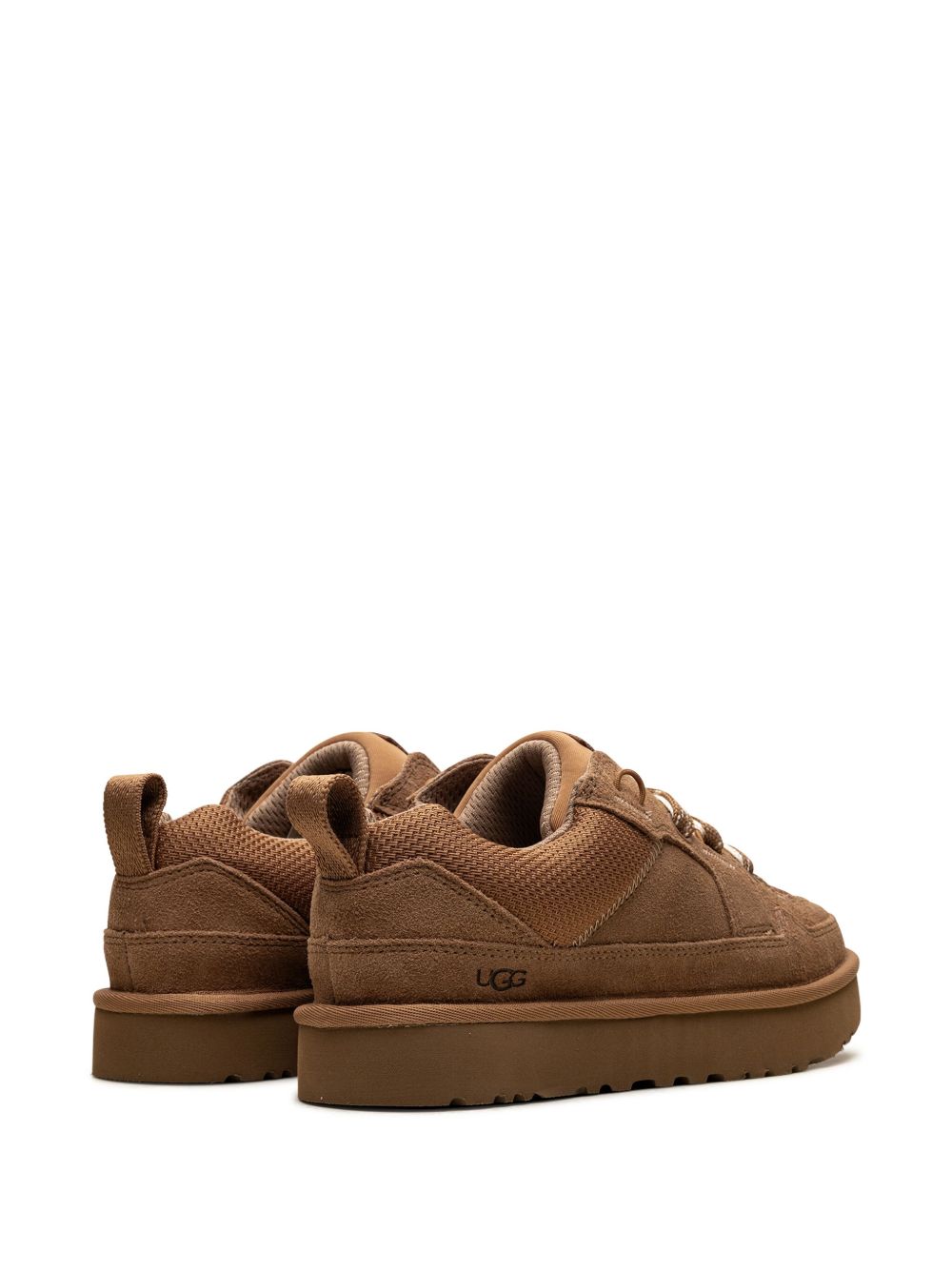 Low-Top Sneakers with Leather-Textile Blend