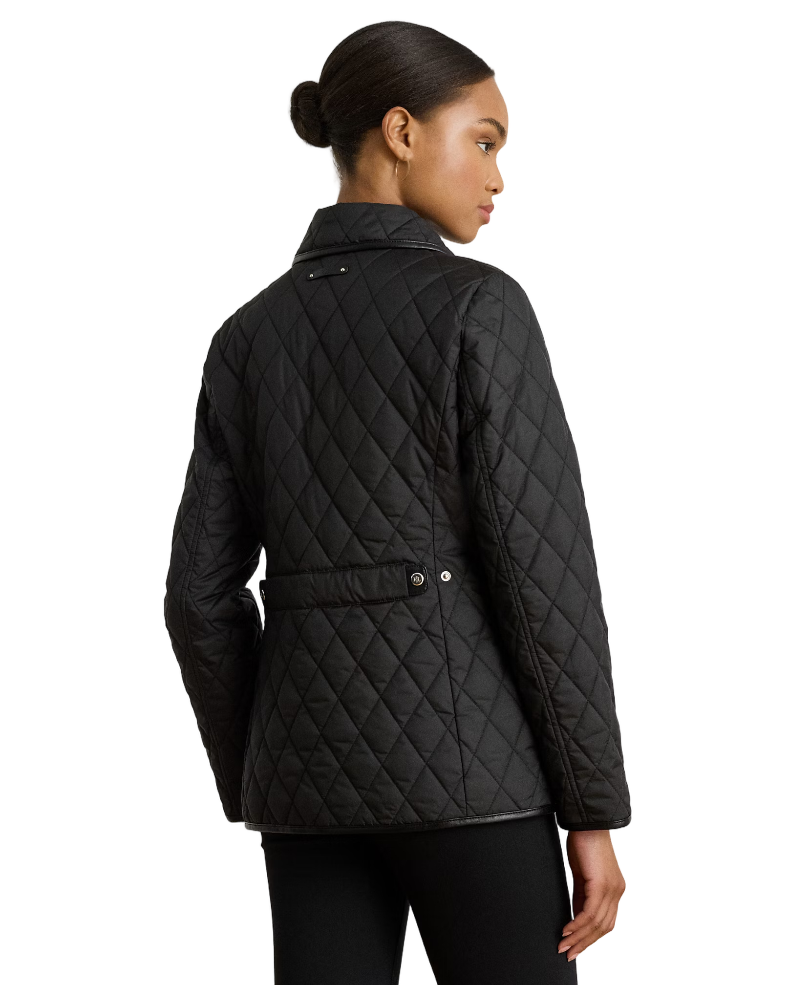 Insulated Black Coat With Quilted Design