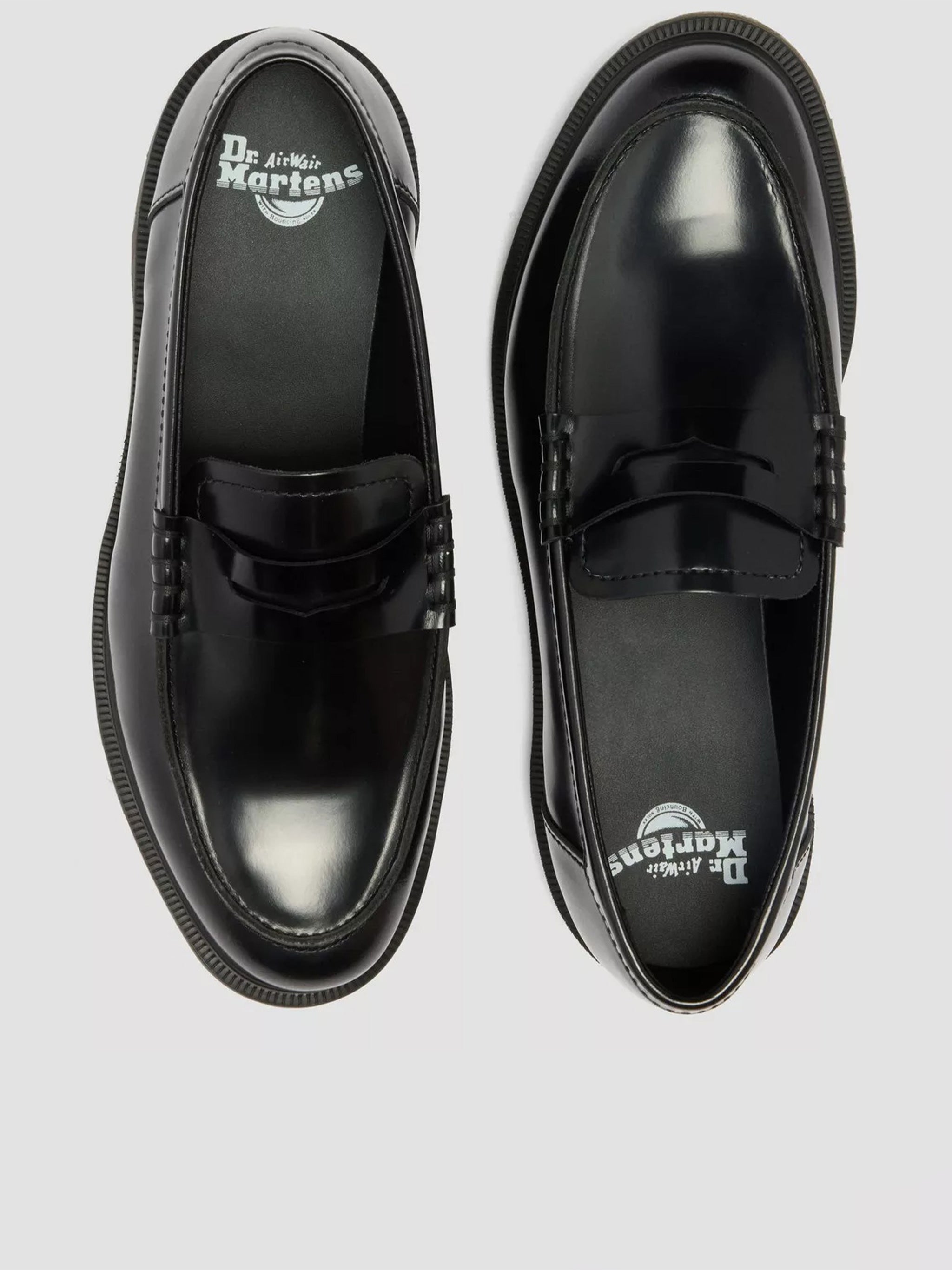 Mayfare Polished Black Leather Penny Loafers