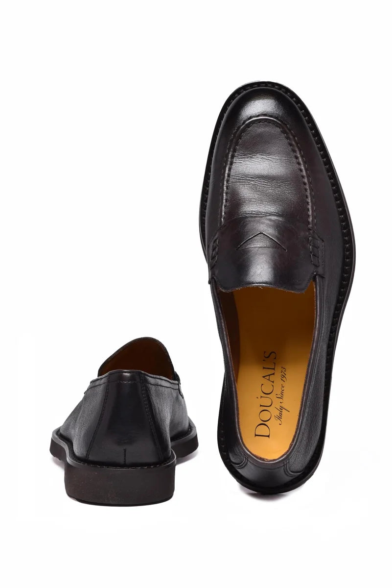 Leather Rubber Loafers - Brown