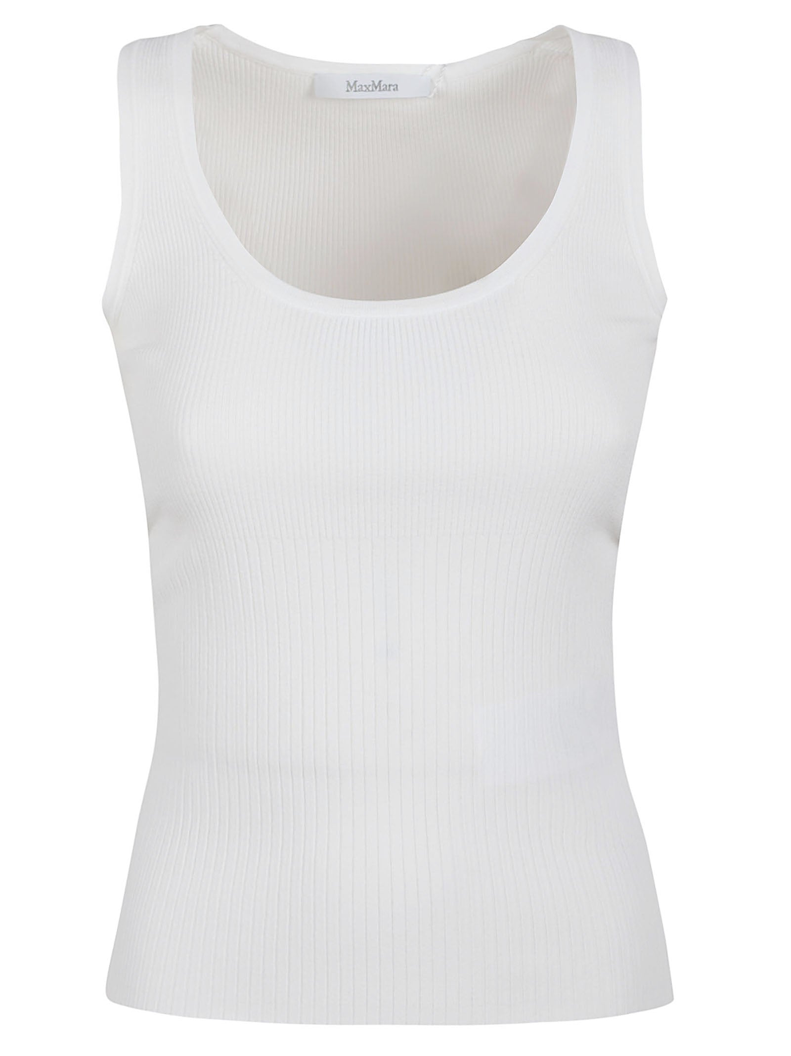Sleeveless Fitted Top with Ribbed Texture