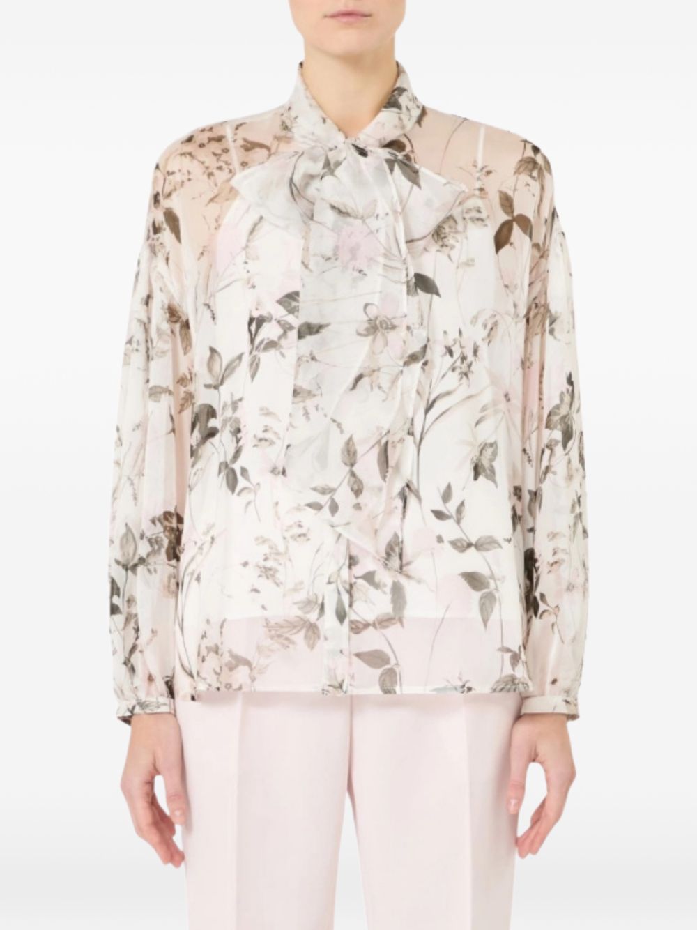 White Blouse with Concealed Button Placket