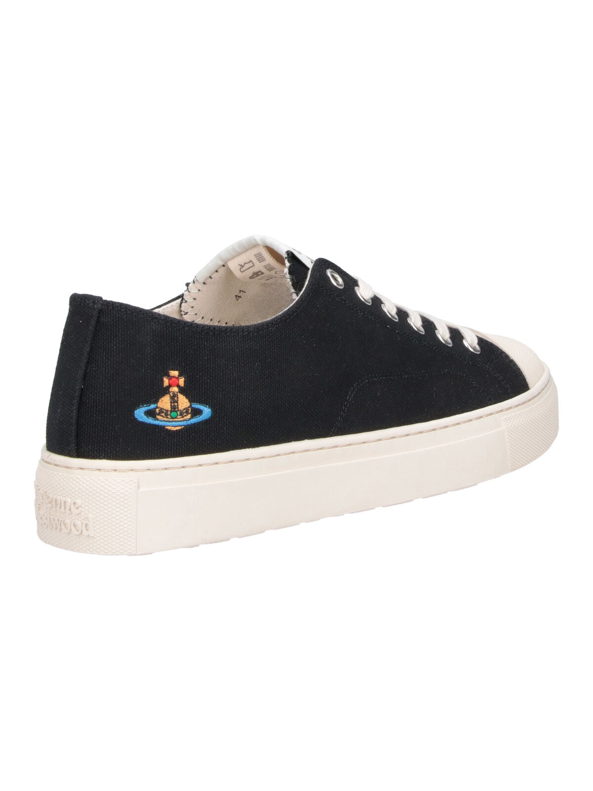 Black Plimsoll Cotton Low-Top Sneakers