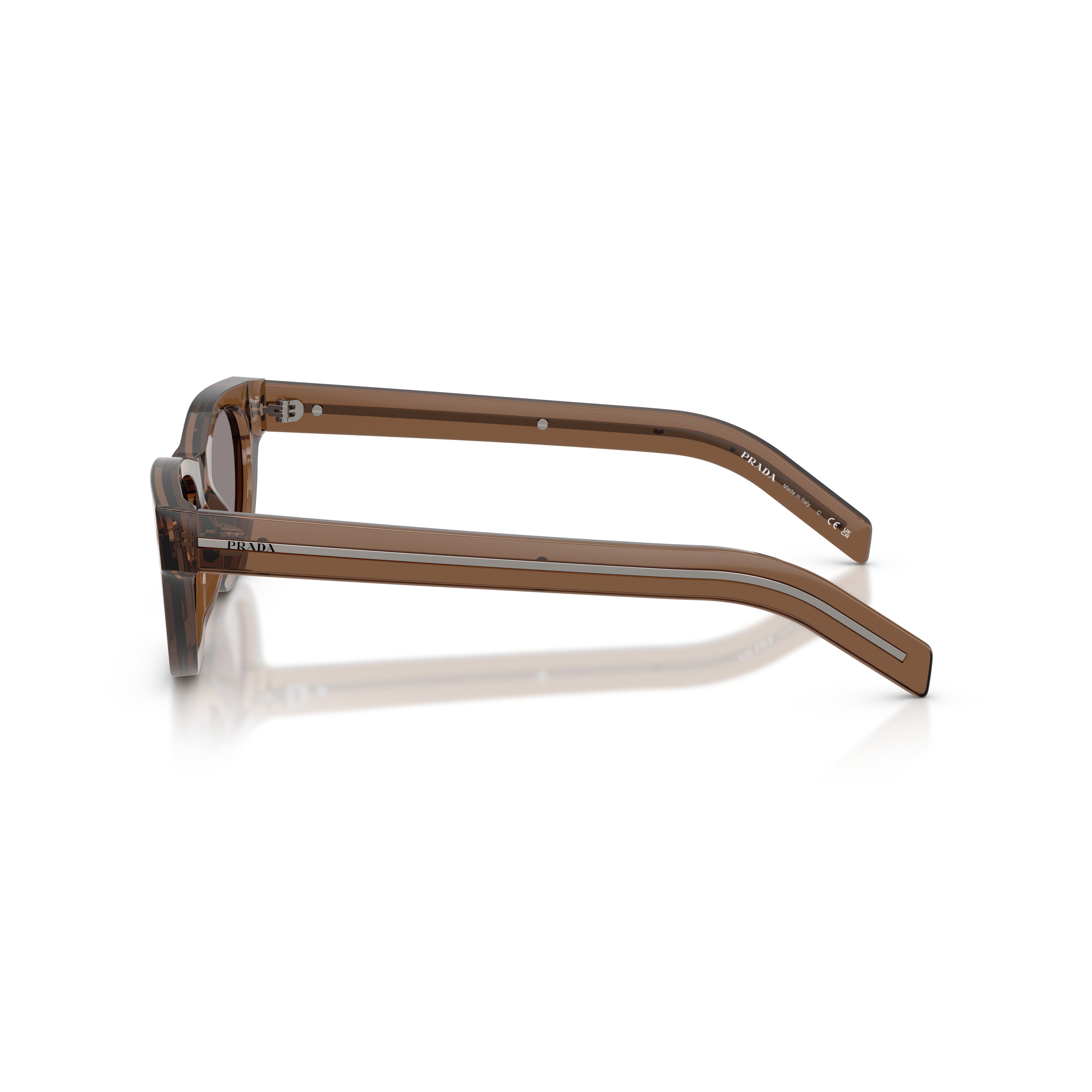 0pr C09s Translucent Brown Acetate Rectangular Sunglasses