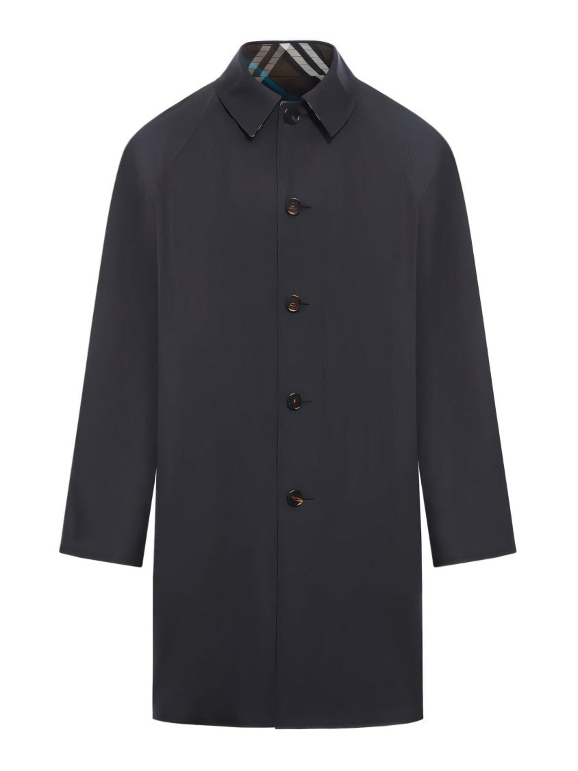 Black Coat with Signature Check Lining