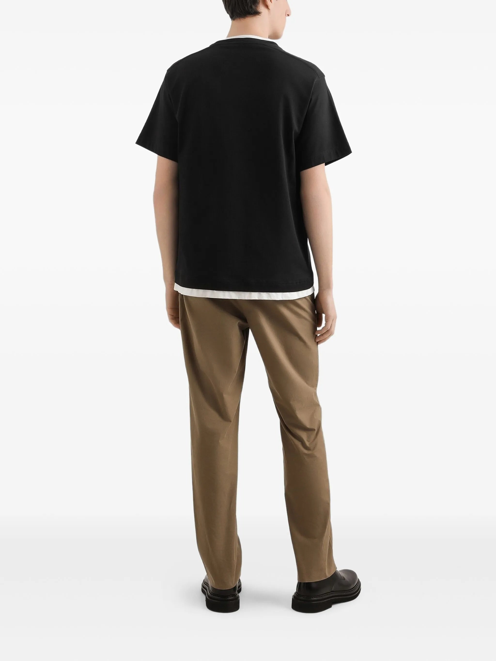 Black Relaxed Fit Contrasting Logo T-Shirt