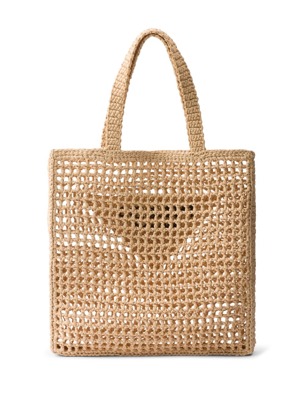 Rectangular Woven Tote Bag With Triangular Patch