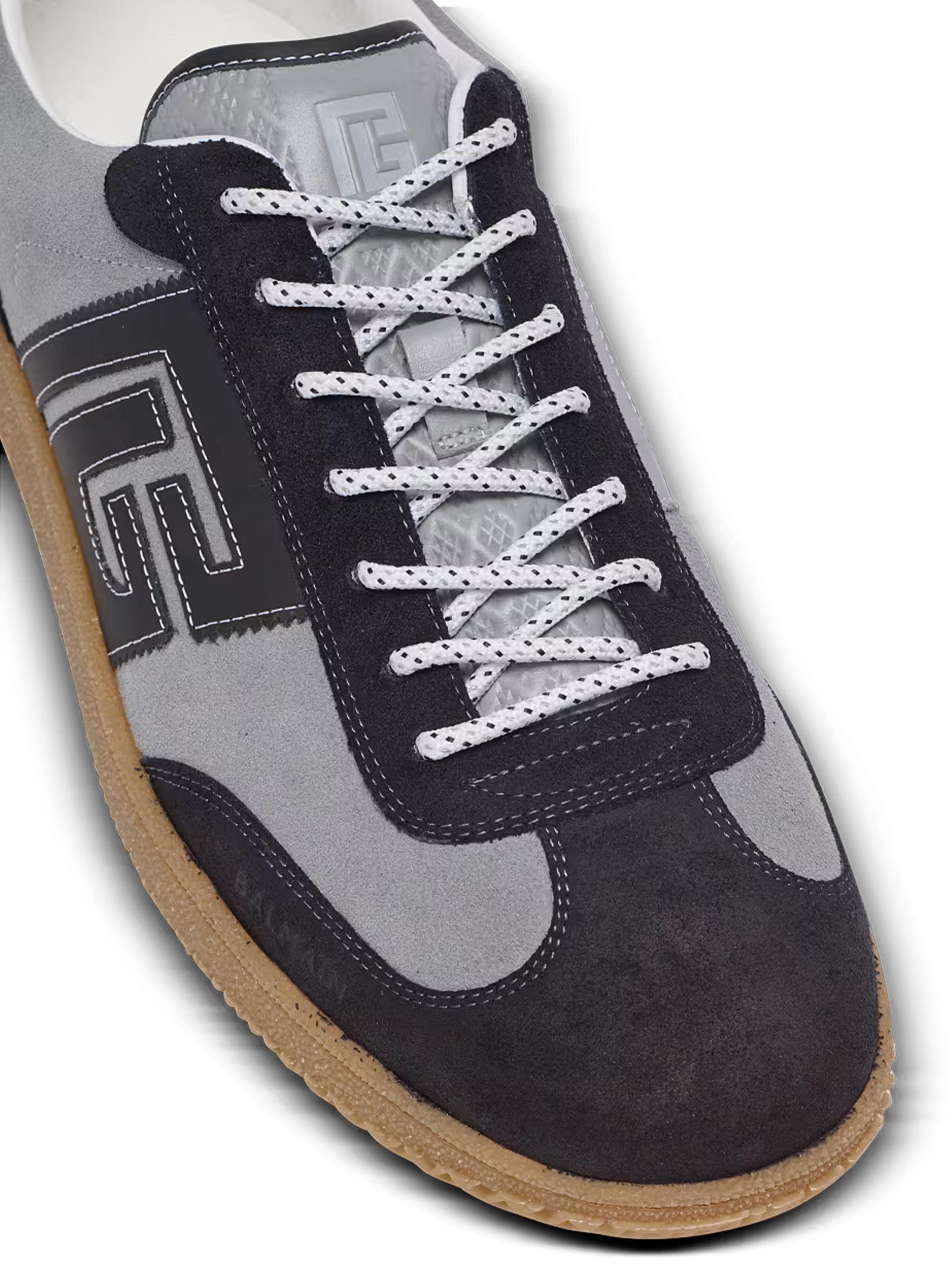 Grey Low Top Suede Panel Sneakers