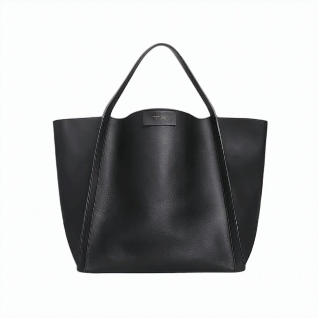 Black Calf Leather and Canvas Shoulder Bag
