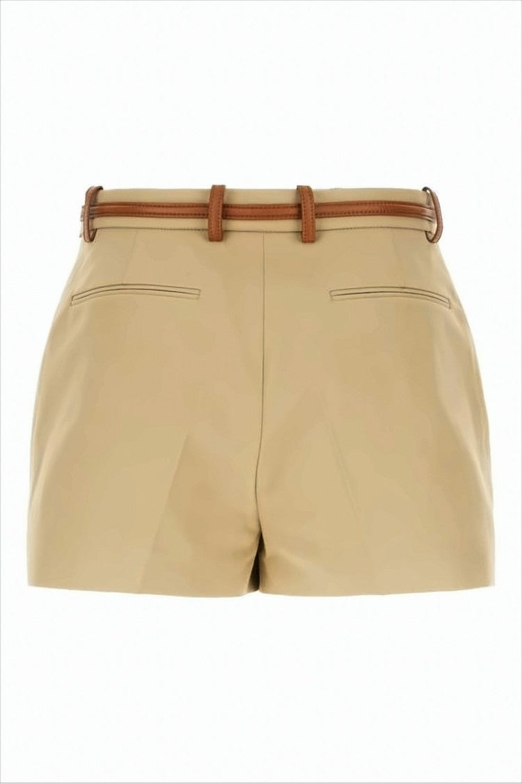 Tailored Beige Cotton Shorts