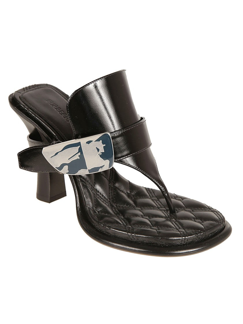 Quilted Black Leather Sandals
