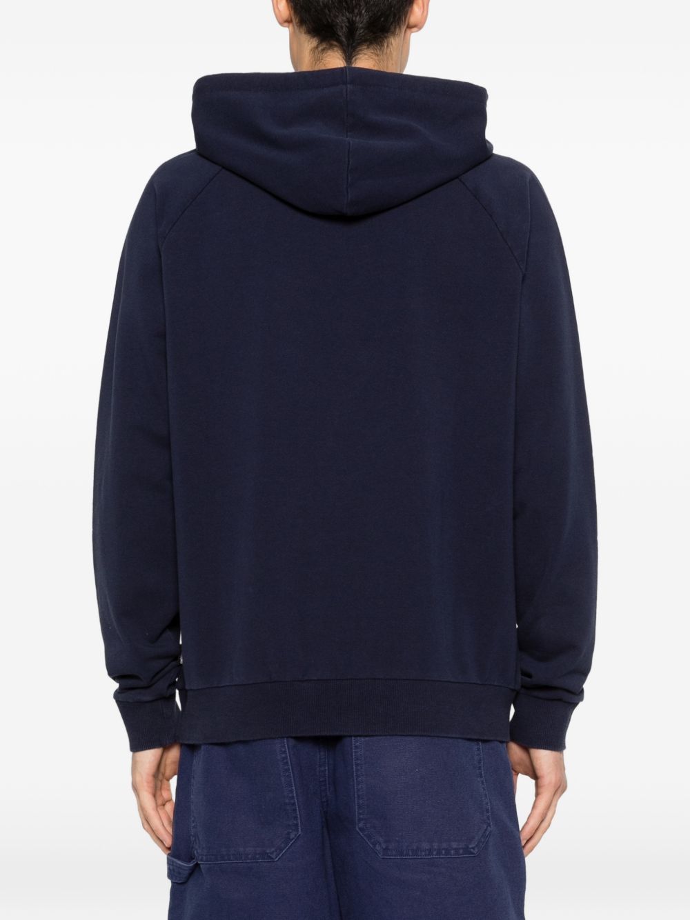 Blue Silk and Nylon Blend Hoodie