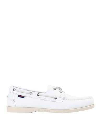 Moccasin Toe Leather Loafers with Lace Detailing