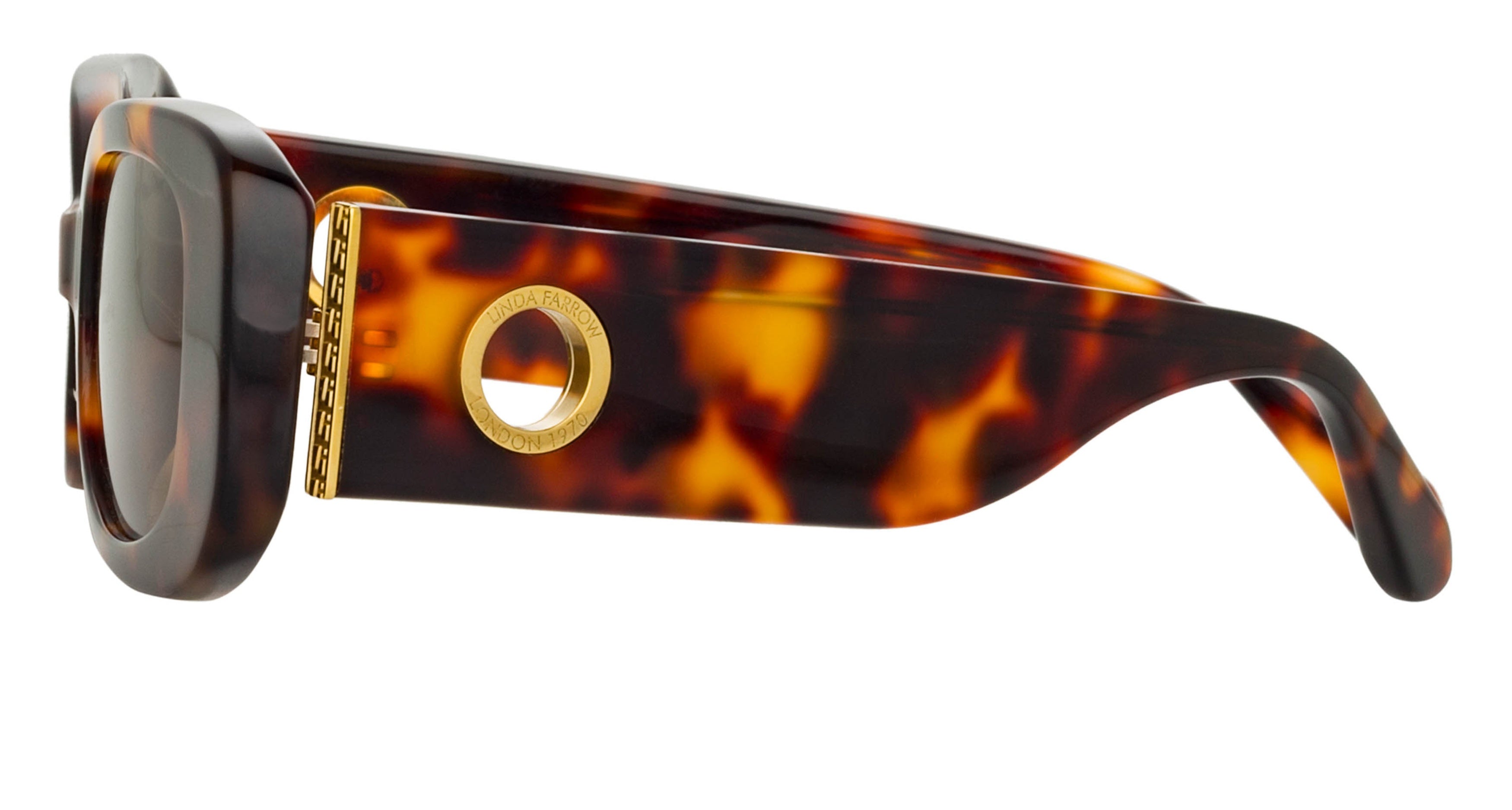 Lfl Oversized Tortoiseshell Square Sunglasses with Gold Emblem