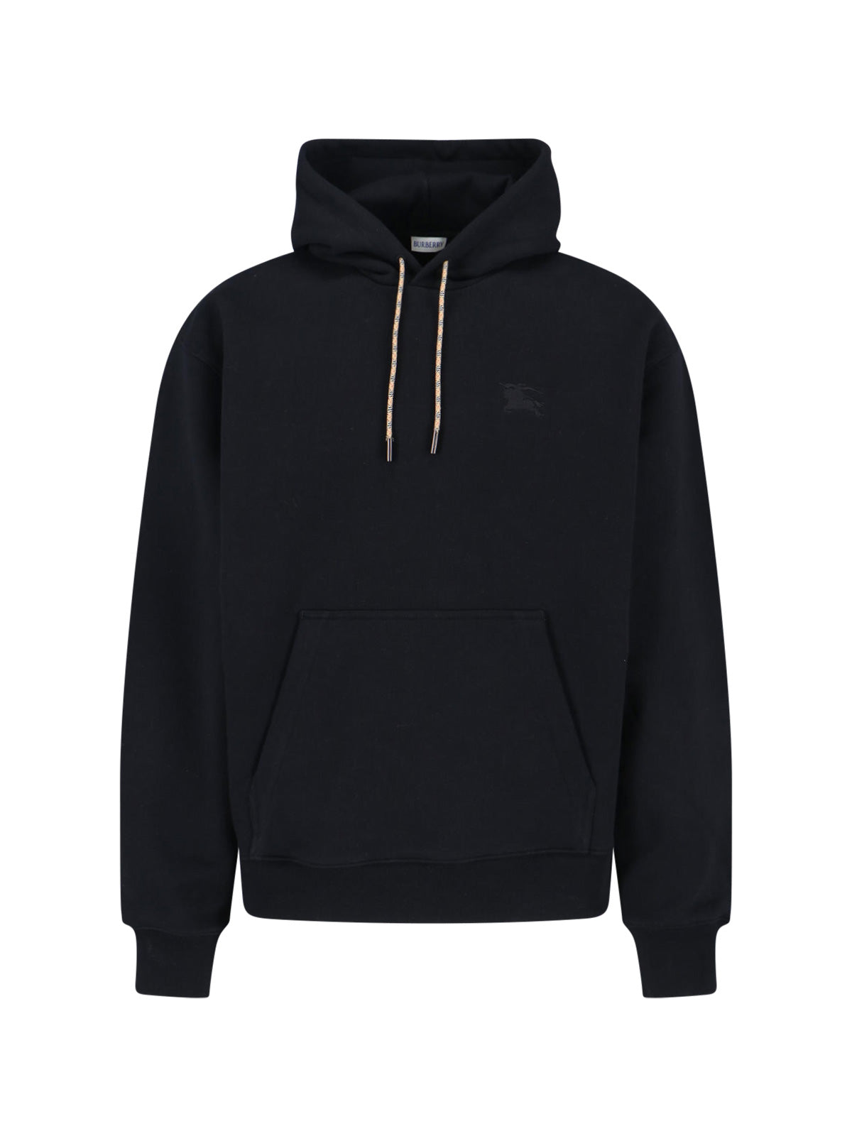 "Reilly Chk Pch" Hooded Sweatshirt In Black Cotton