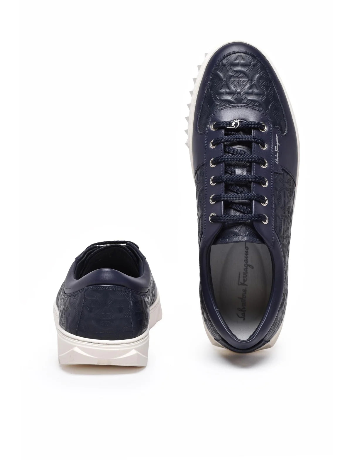 Blue Leather Sneakers