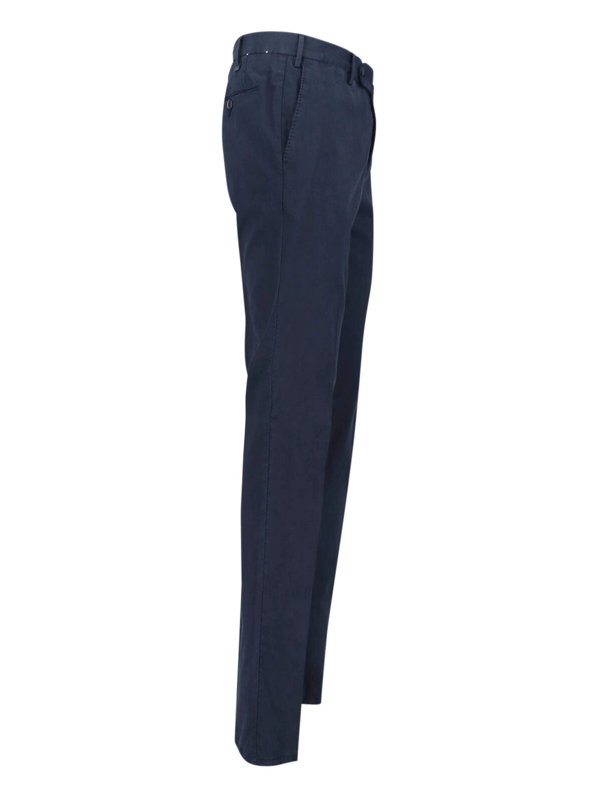 Cotton Blend Trousers – Navy