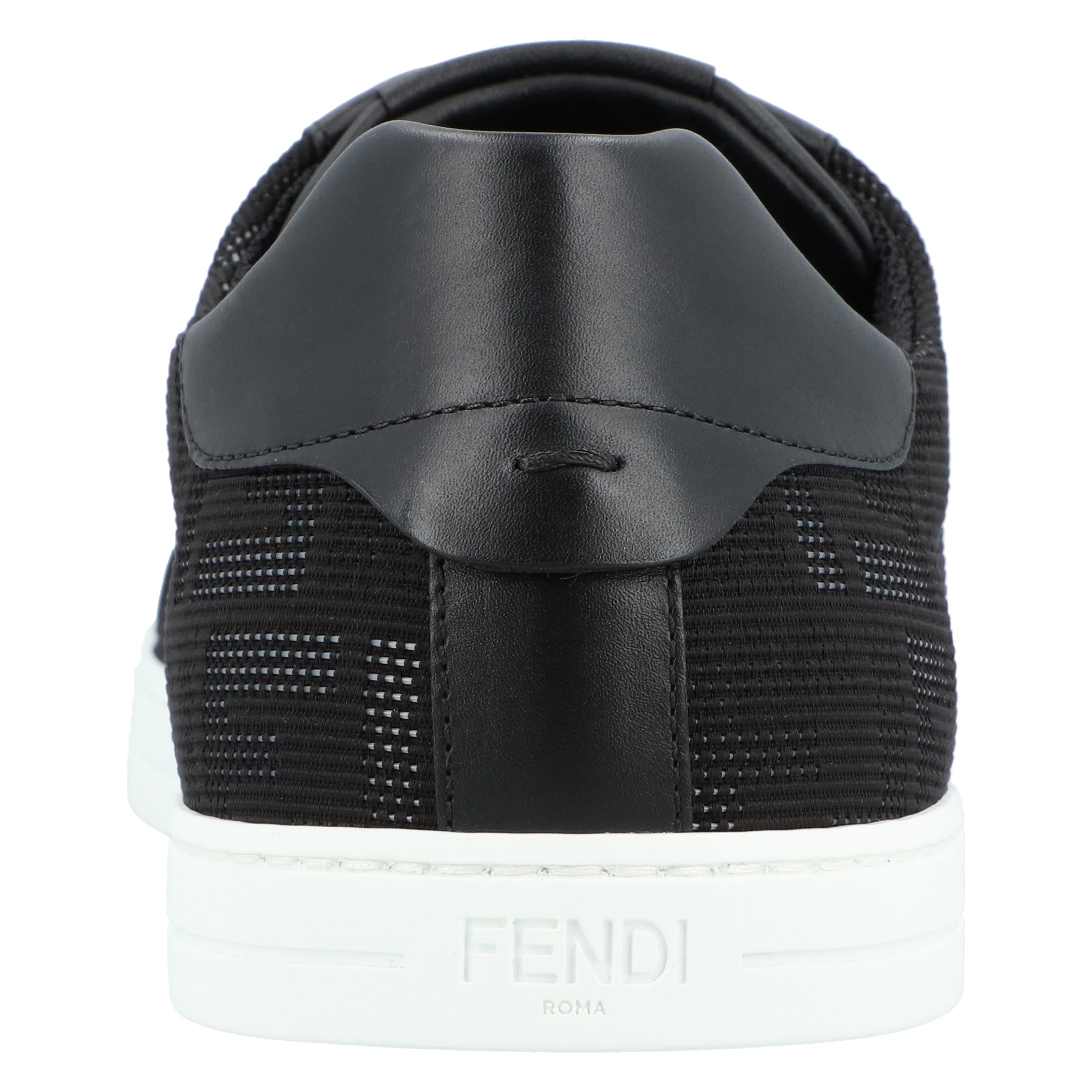 Textured Black Fabric Sneakers With Leather Accents