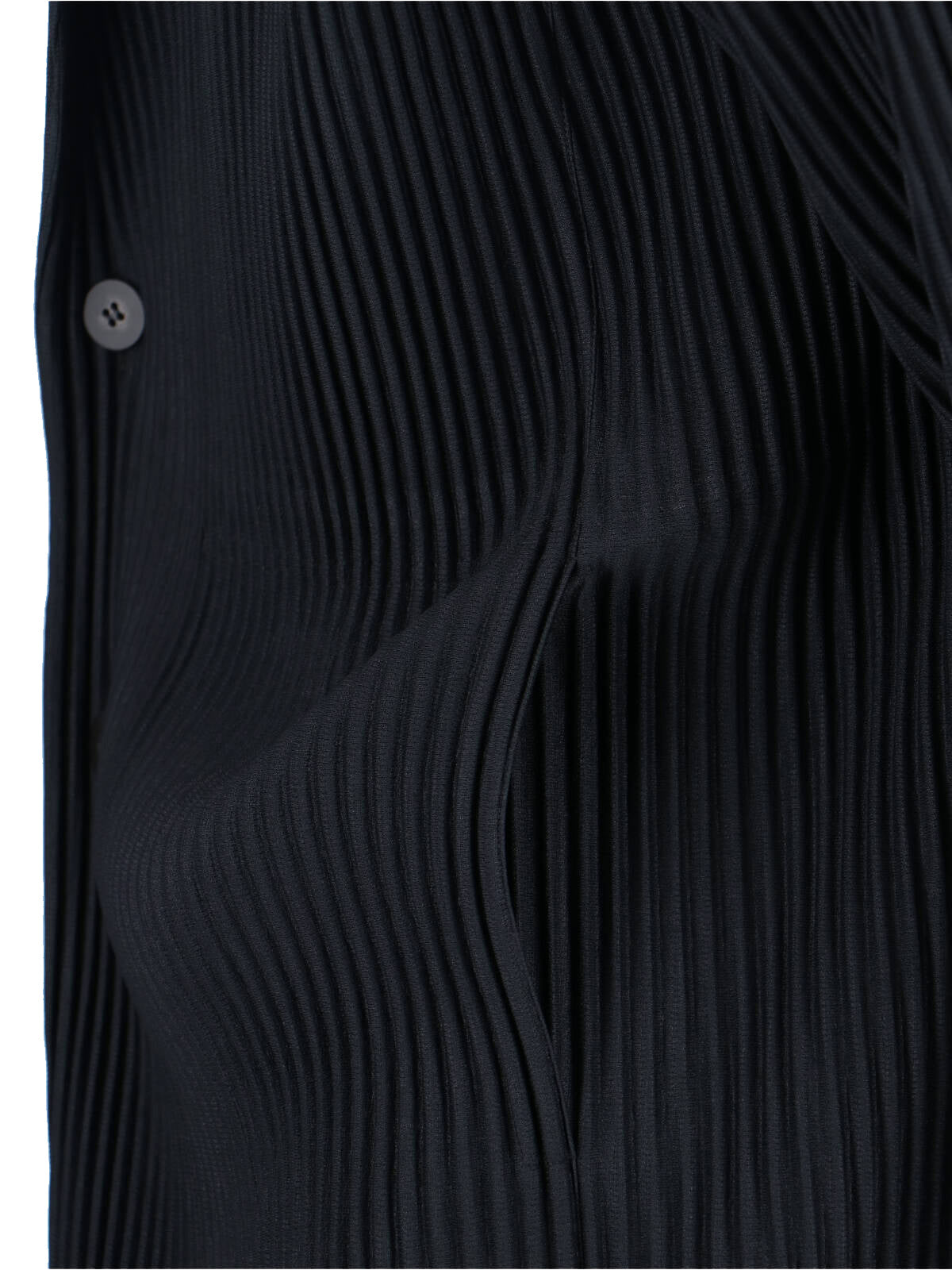 Black Pleated Single-Breasted Blazer