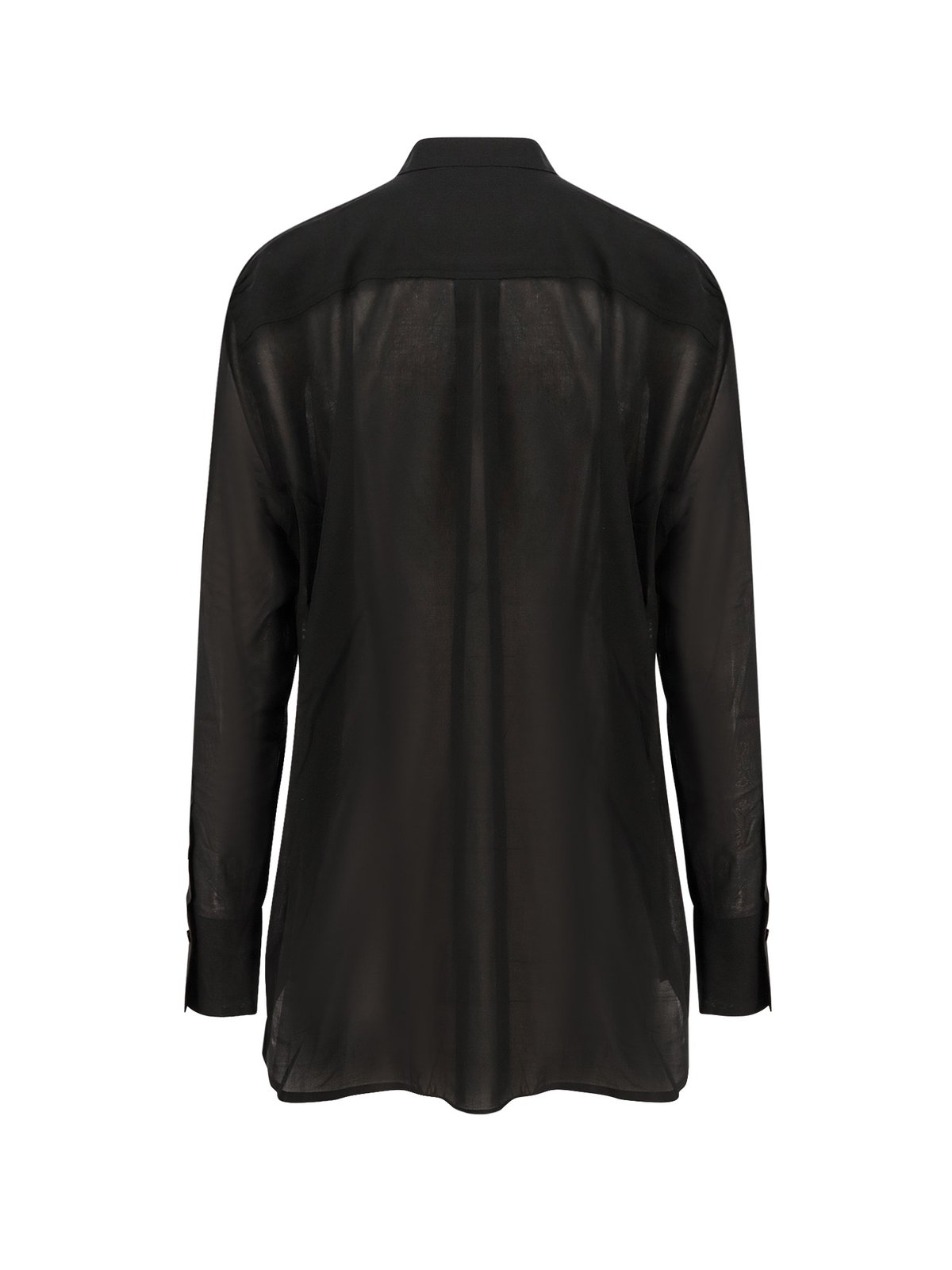 Long-Sleeved Blouse with Mandarin Collar