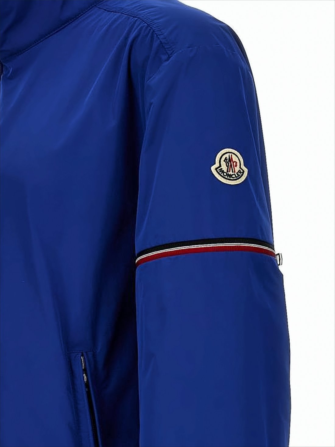 Stand Collar Blue Polyester Moncler Jacket