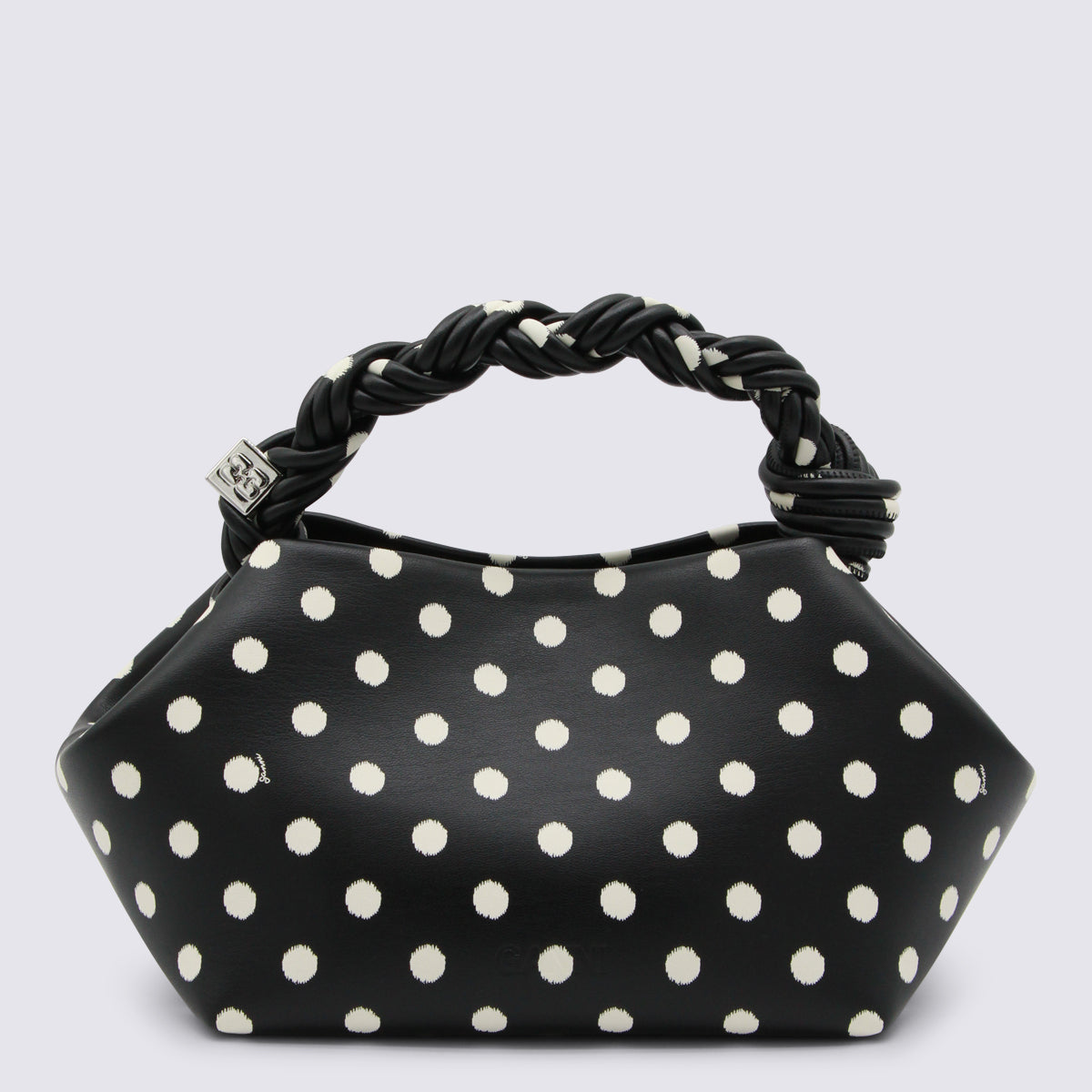 Black Recycled Leather Top Handle Bag