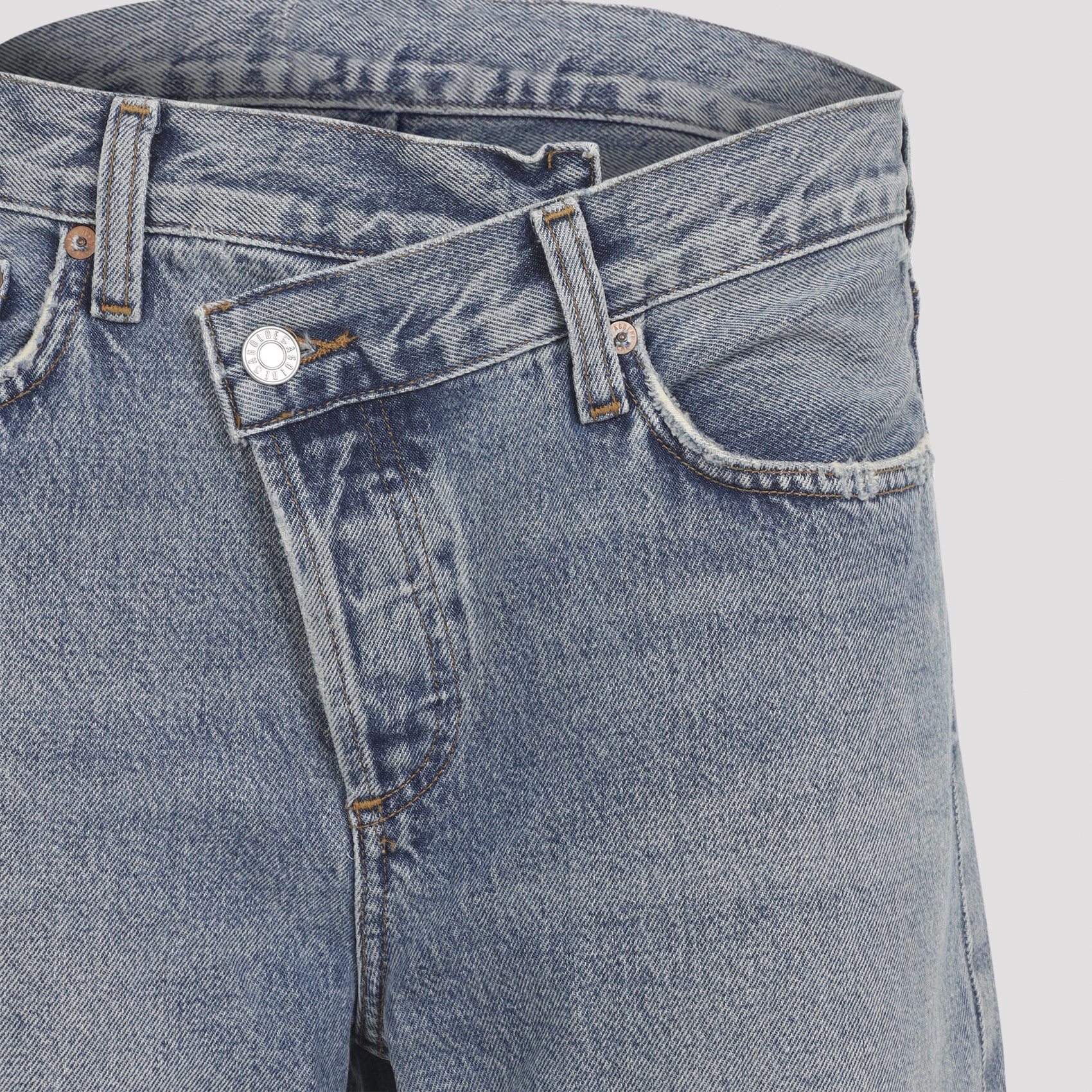 High-Waisted Straight-Leg Jeans With Subtle Distressing