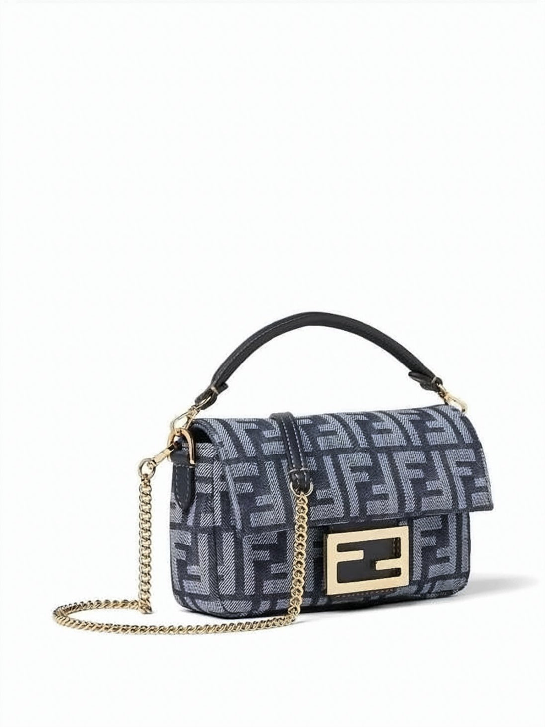 Blue Monogram Chain Strap Crossbody Bag