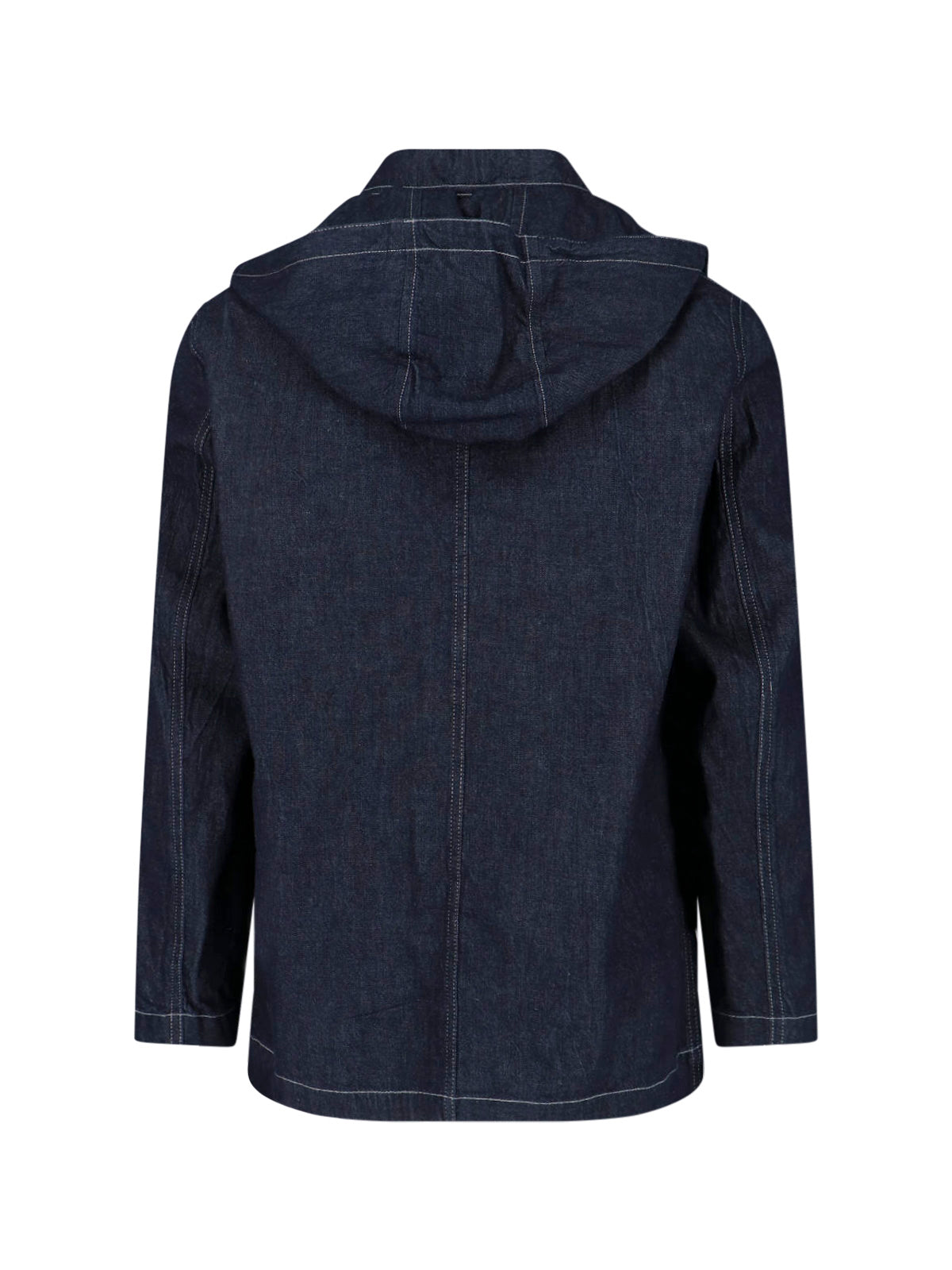 Blue Denim Detachable Hood Jacket