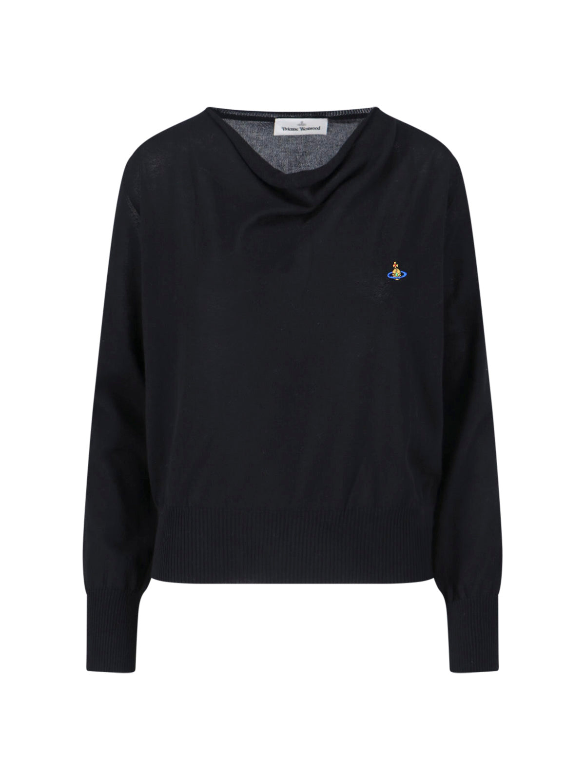 Black Pamela Cotton Long-Sleeved Top