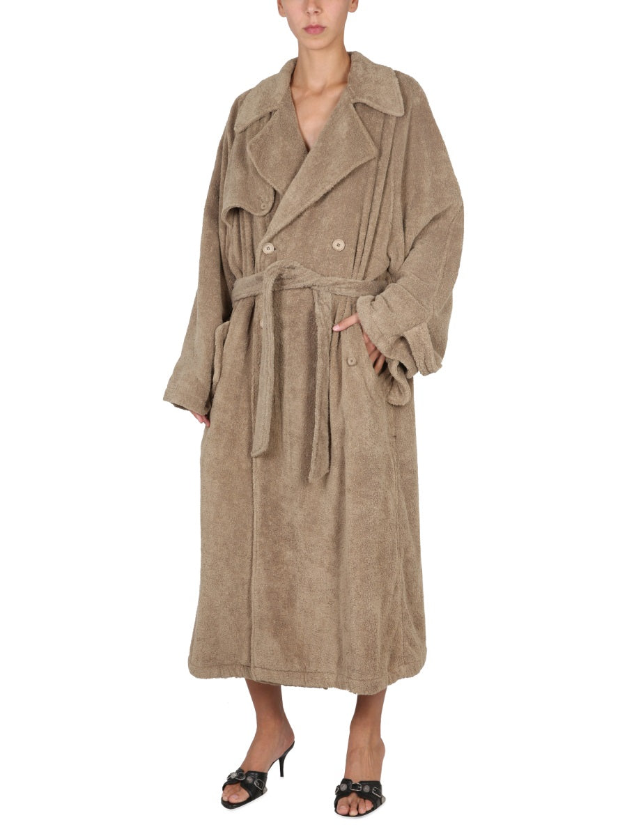 Towel Trench Coat with Adjustable Belt Closure