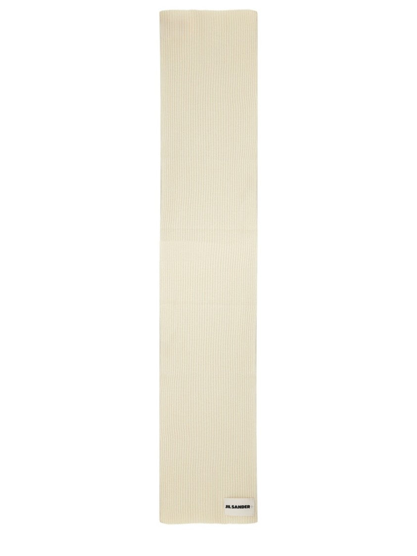 Ribbed Wool Scarf With Subtle Logo Detail
